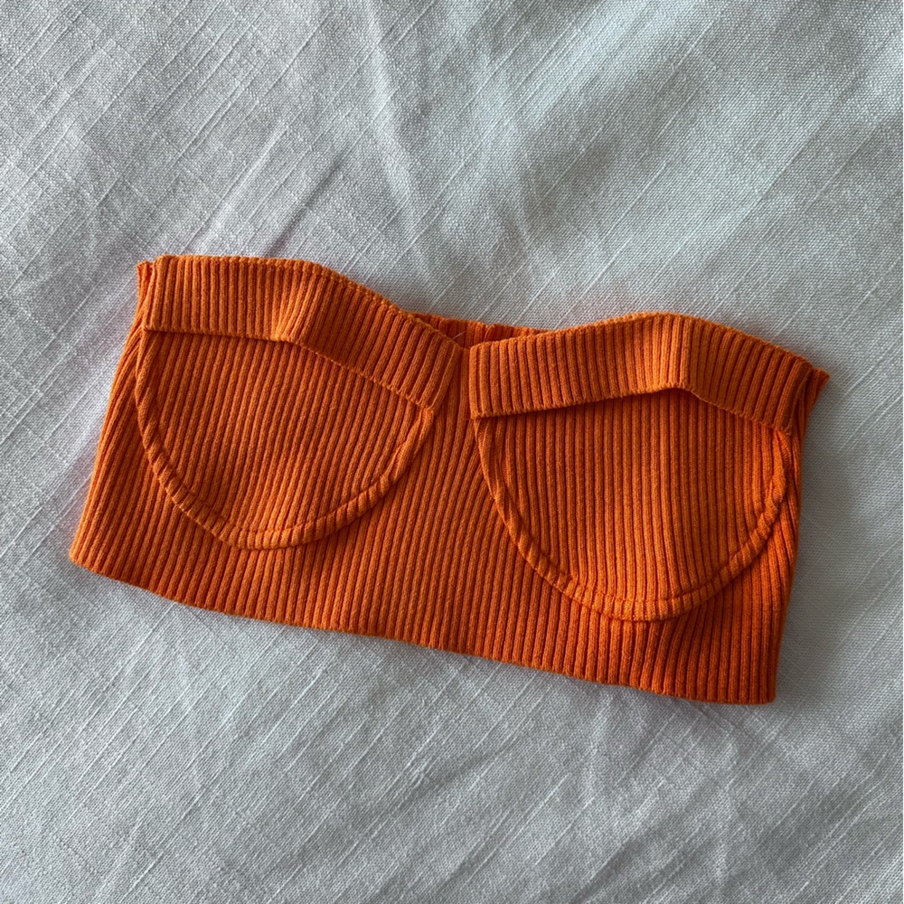 Zara ribbed corset cropped bra top